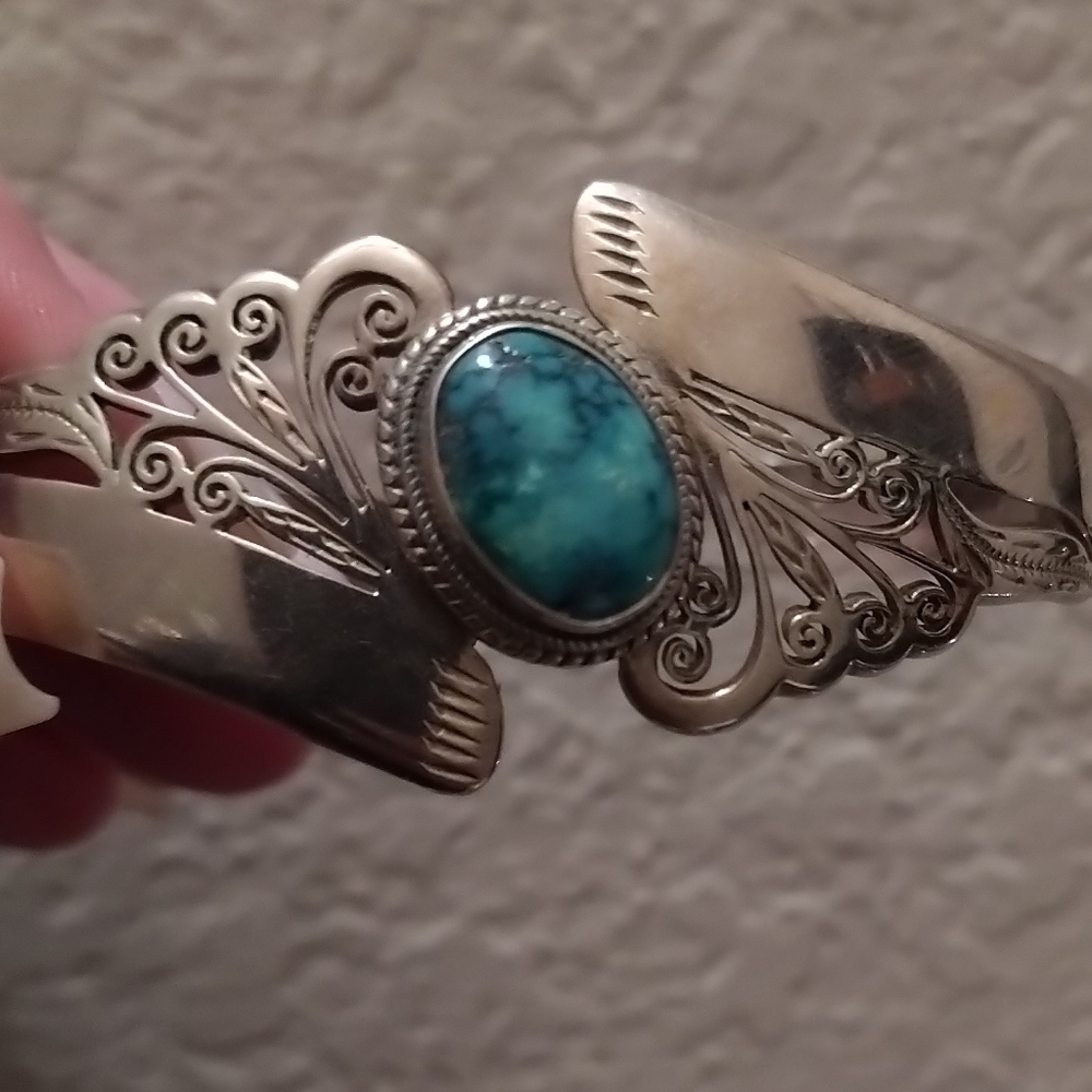 Sterling Silver and Turquoise Women's Cuff Bracelet